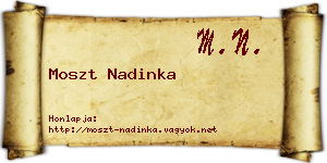 Moszt Nadinka névjegykártya